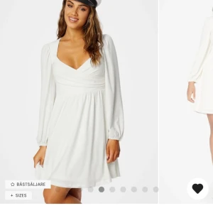 Studentklänning  - Studentklänning med långa ärmar och v-ringad design från Bubbleroom. Helt ny. Klänningen har en elegant omlott-detalj framtill. Den är i storlek S/36 och passar utmärkt för olika tillfällen. Klänningen är aldrig använd, endast provad men den passade inte min dotter.     Obs! Annonsen ligger även ute på Vinted så kolla först att den finns kvar innan du trycker på köp.