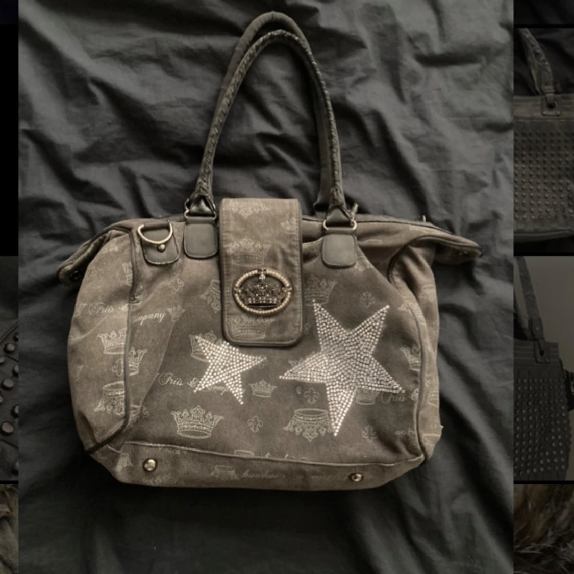 Svart axelväska med stjärndetaljer - 1