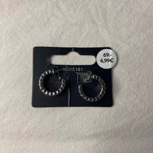 Silvriga örhängen från Montini - Snygga silvriga örhängen med glittrande detaljer köpta från Ur&Penn men märket är Montini. Perfekta för att ge en elegant touch till din outfit. De är i en klassisk ringform och har en stilren design. Läs gärna min bio innan du köper✨