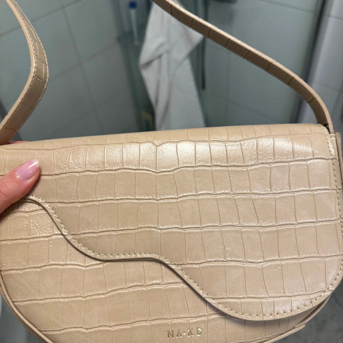 Beige axelväska - 2