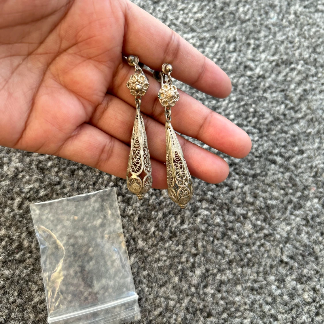 Äkta silver filigranörhängen - 2