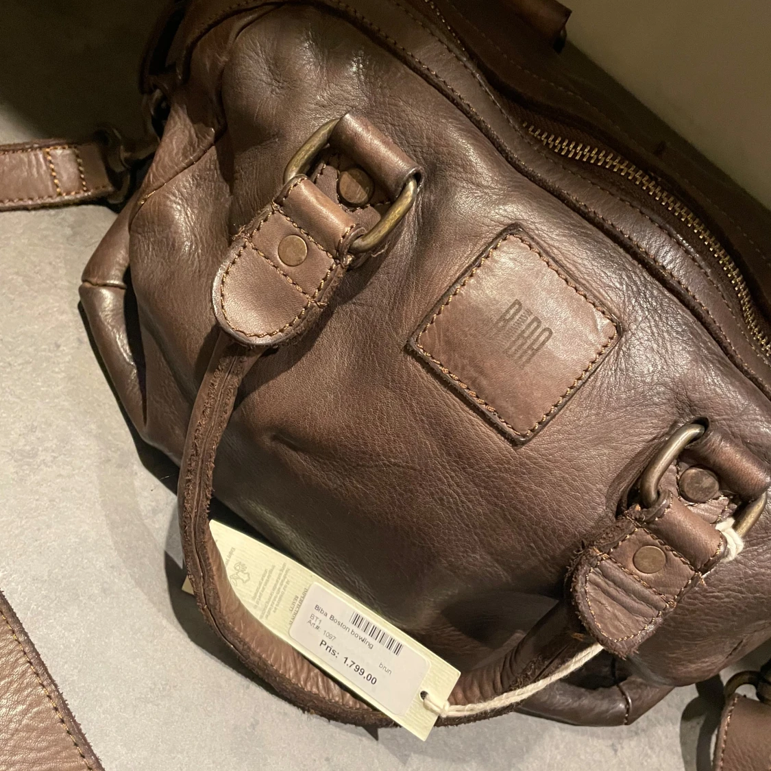 Biba boston bowling - Brun skinnväska med axelrem - 1