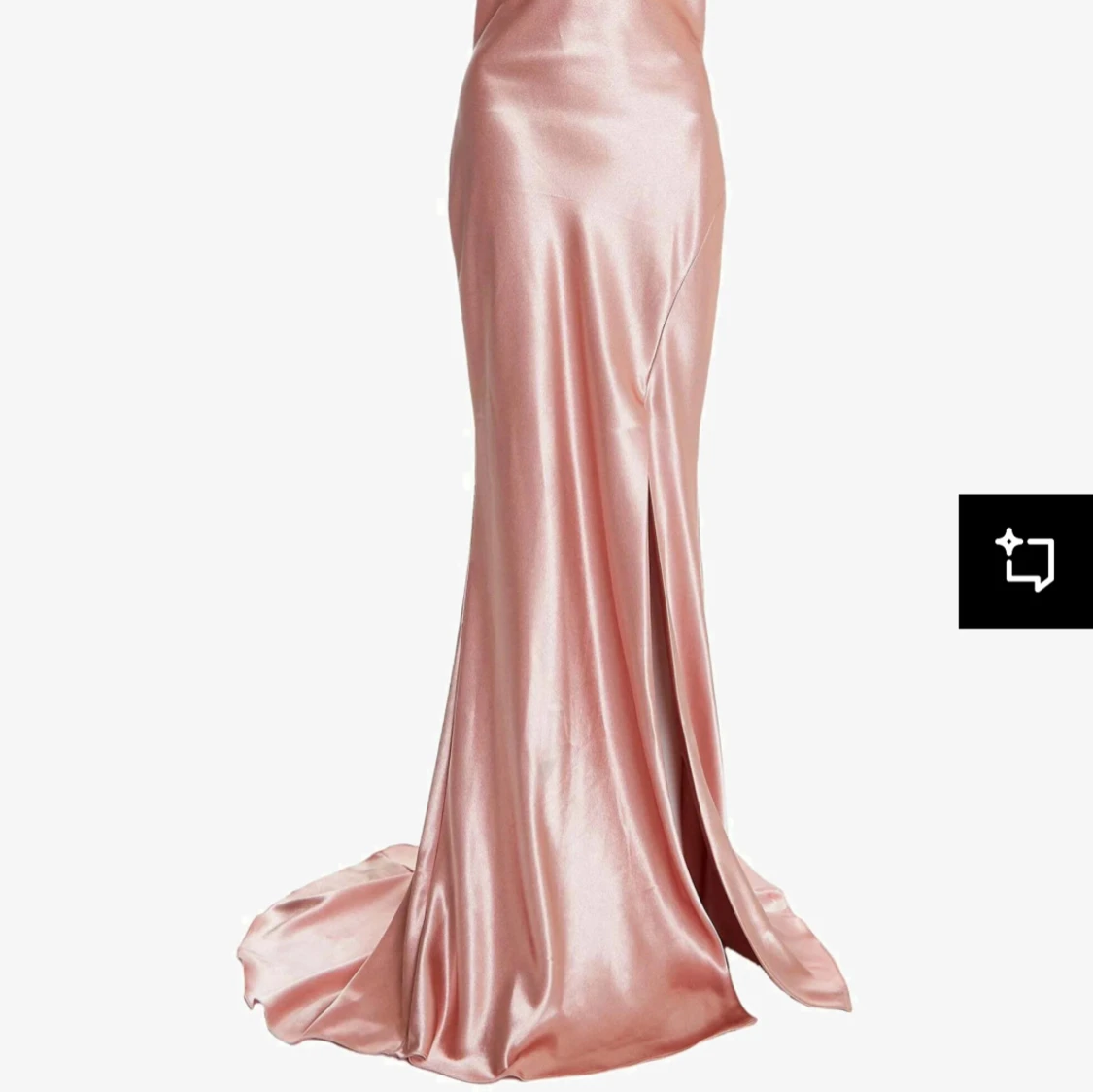 Rosa axelbandslös långklänning i satin - 2