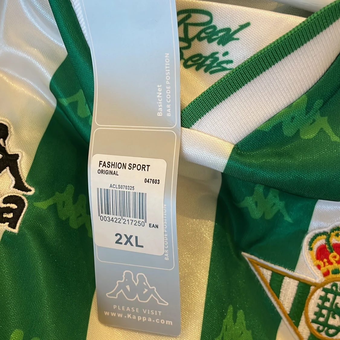 Grön och vit randig fotbollströja från Kappa - 91