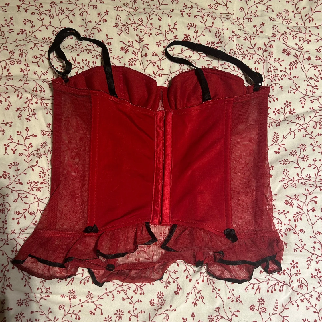 Vinröd Korsett topp Fest - 90