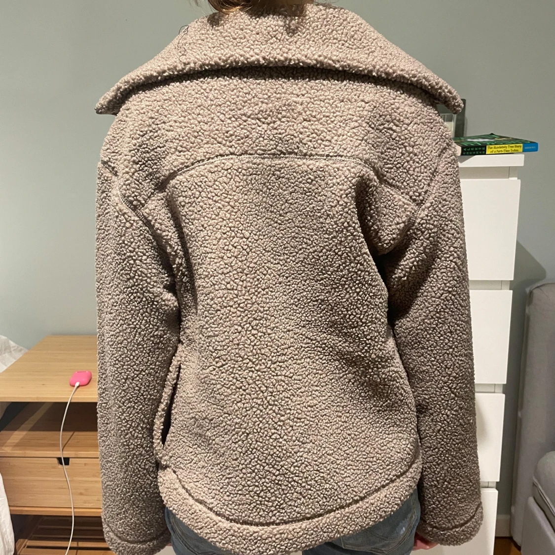 Beige teddyjacka hm - 92