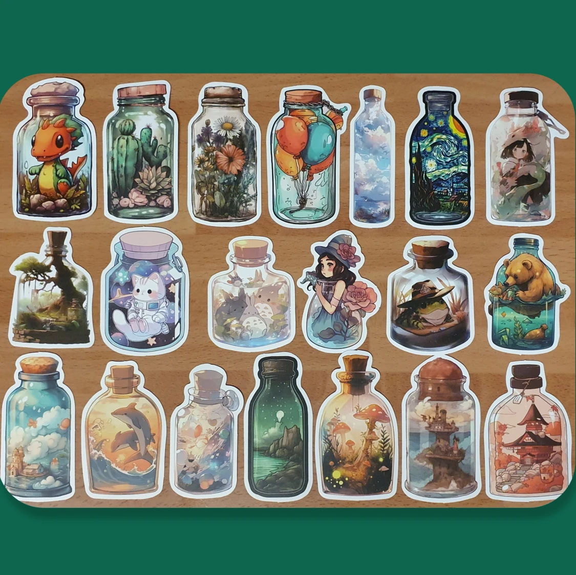 20 Stickers / Klistermärken Värld i flaskor - 90