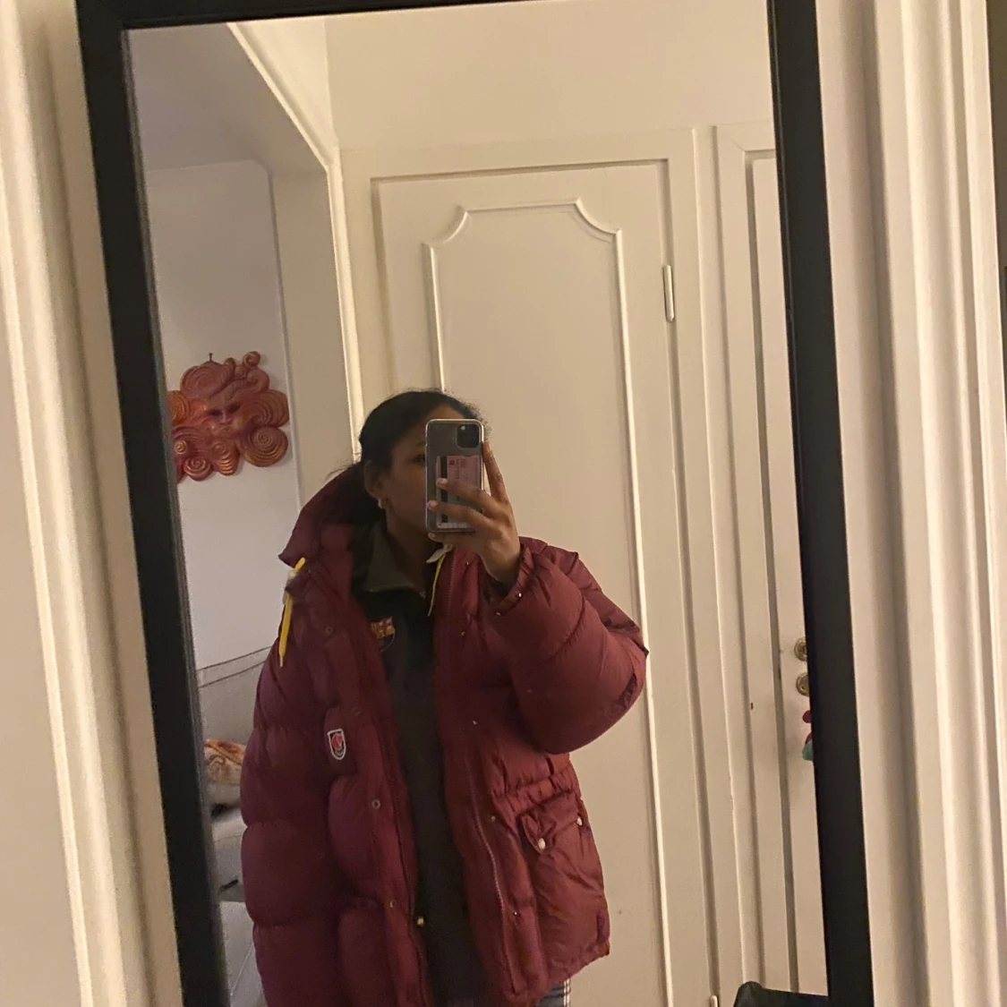 Vinröd dunjacka från Fjällräven - 93