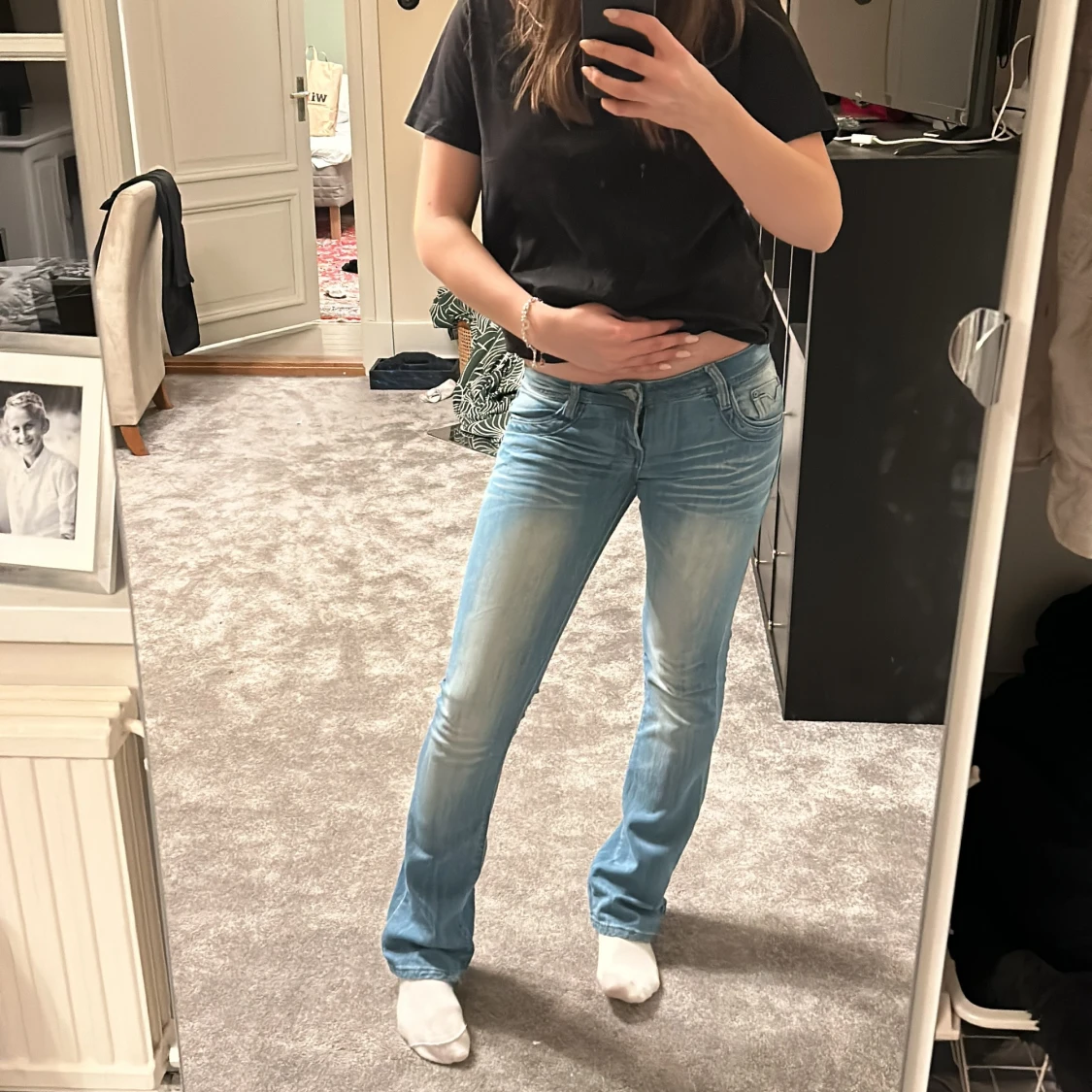 Blå bootcut jeans