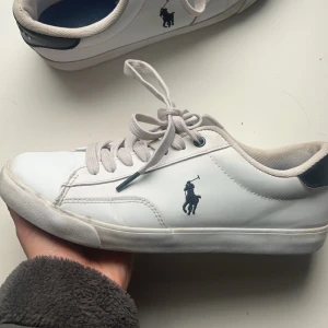Vita Polo Ralph Lauren Theron sneakers - Polo Ralph Lauren  Theron Unisex - Sneakers I bra skick. Stl 39 men små i stl o motsvarar bättre en 38, nypris sommaren 24  1099 kr