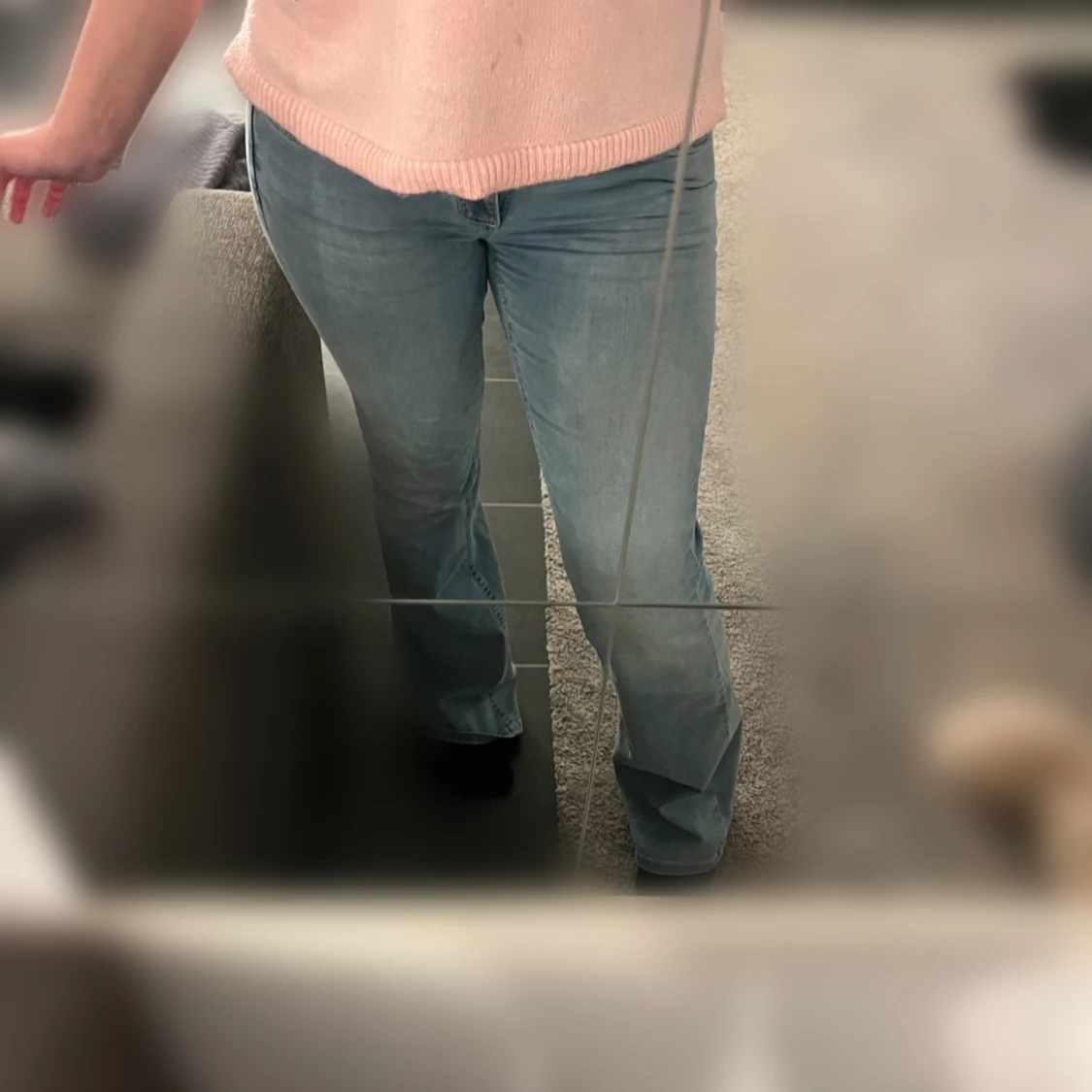 Blå bootcut jeans - 90