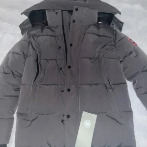 Canada Goose wydham jacka  - Säljer en svart dunjacka från Canada Goose med avtagbar pälsdetalj på huvan. Jackan har en klassisk pufferdesign med dragkedja och knappar framtill. Perfekt för kalla vinterdagar.