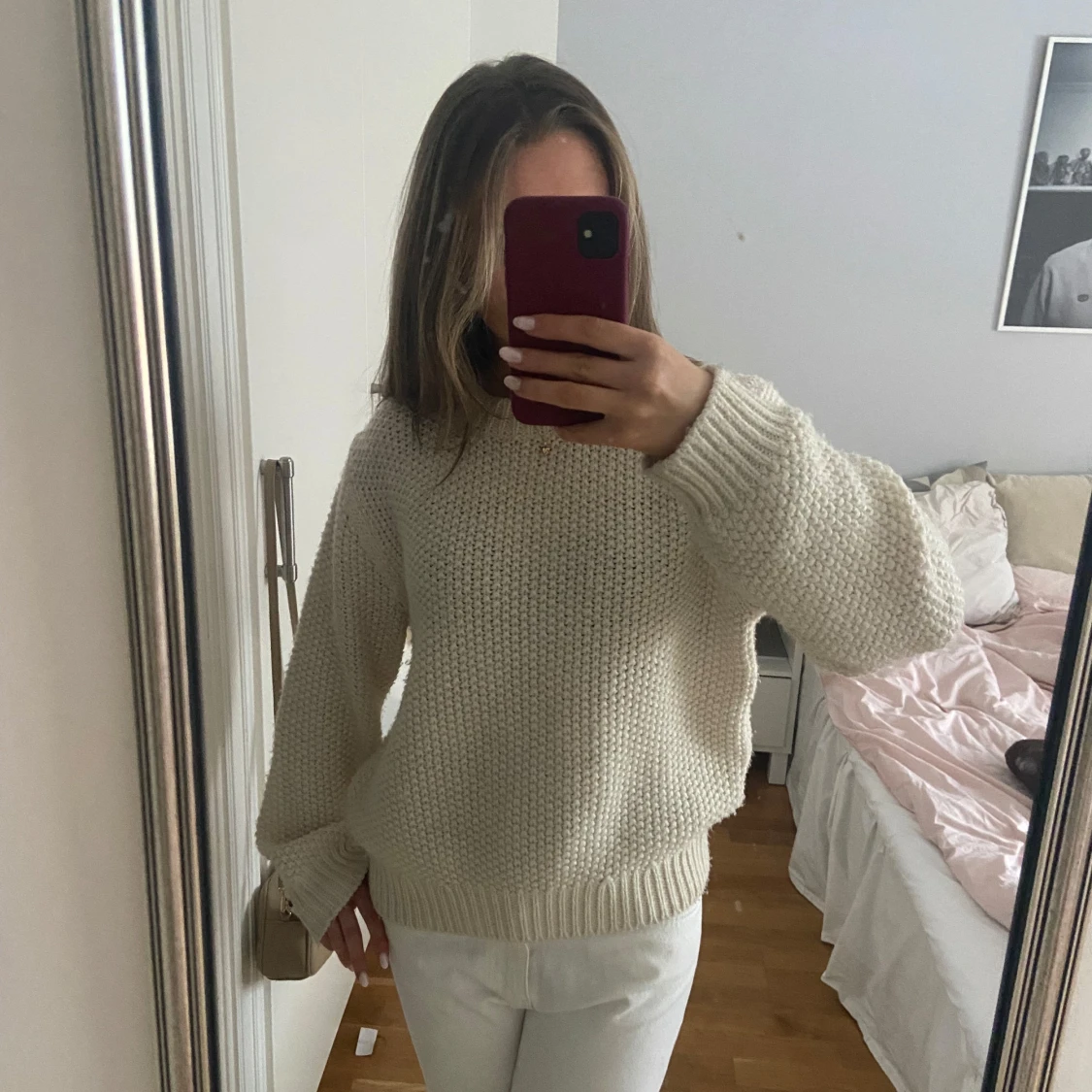 Beige stickad tröja från MANGO - 4