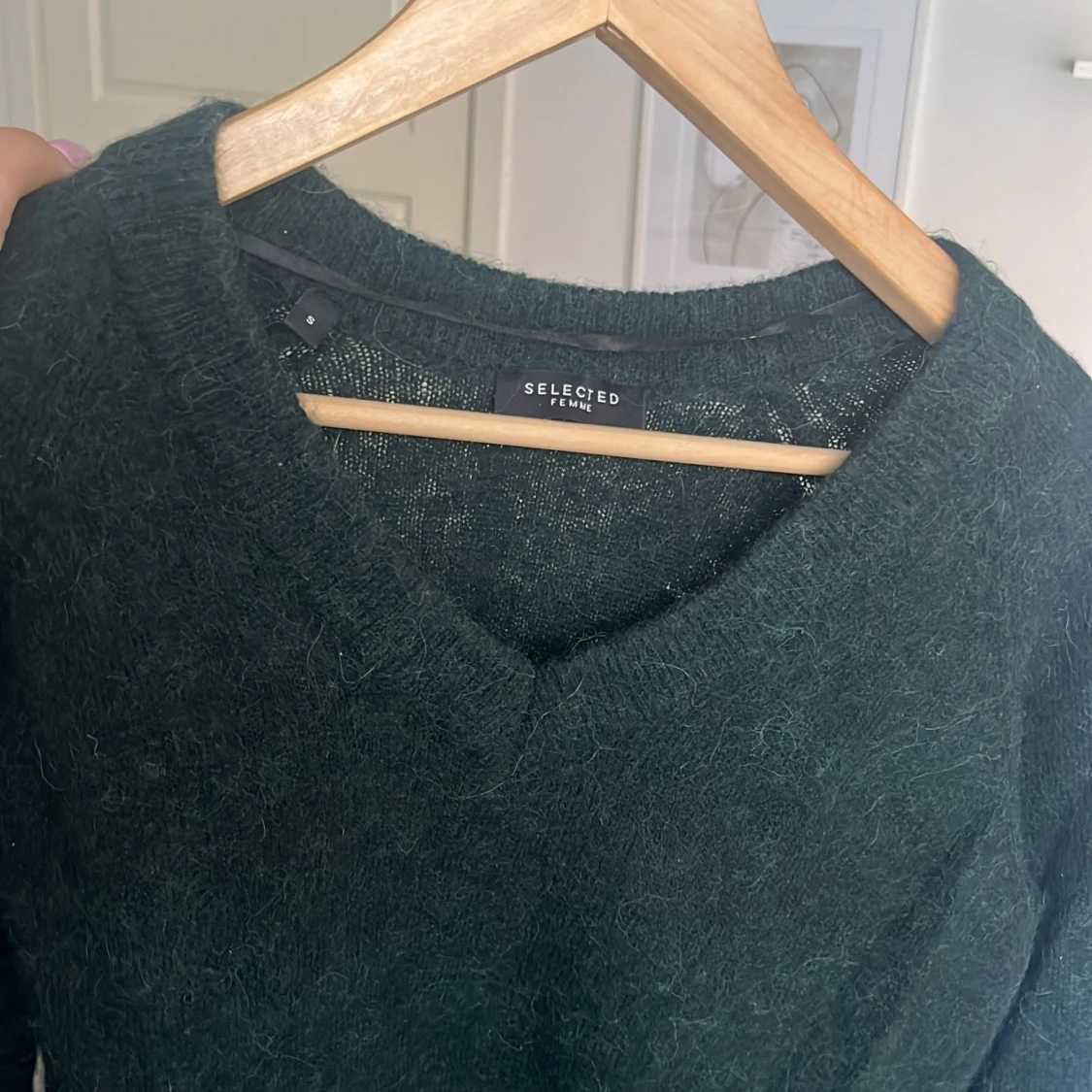 Mörkgrön stickad tröja - 90