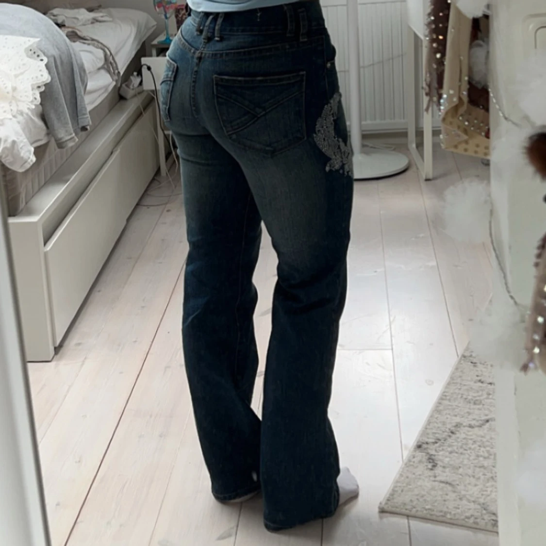 Lågmidjade bootcut jeans - 90