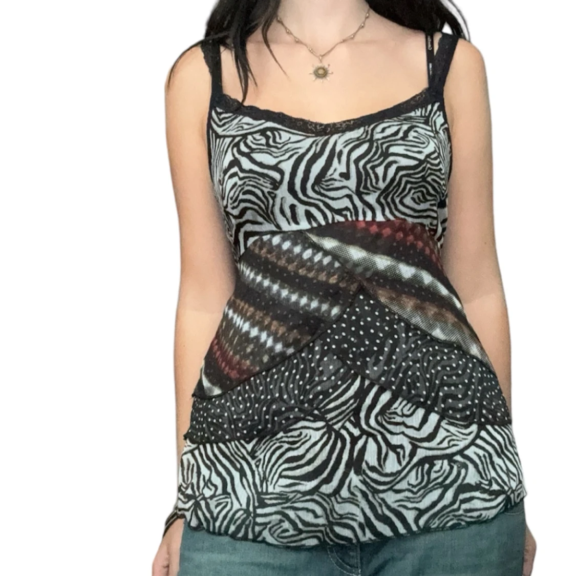 Cool top med tre lager I olika mönster