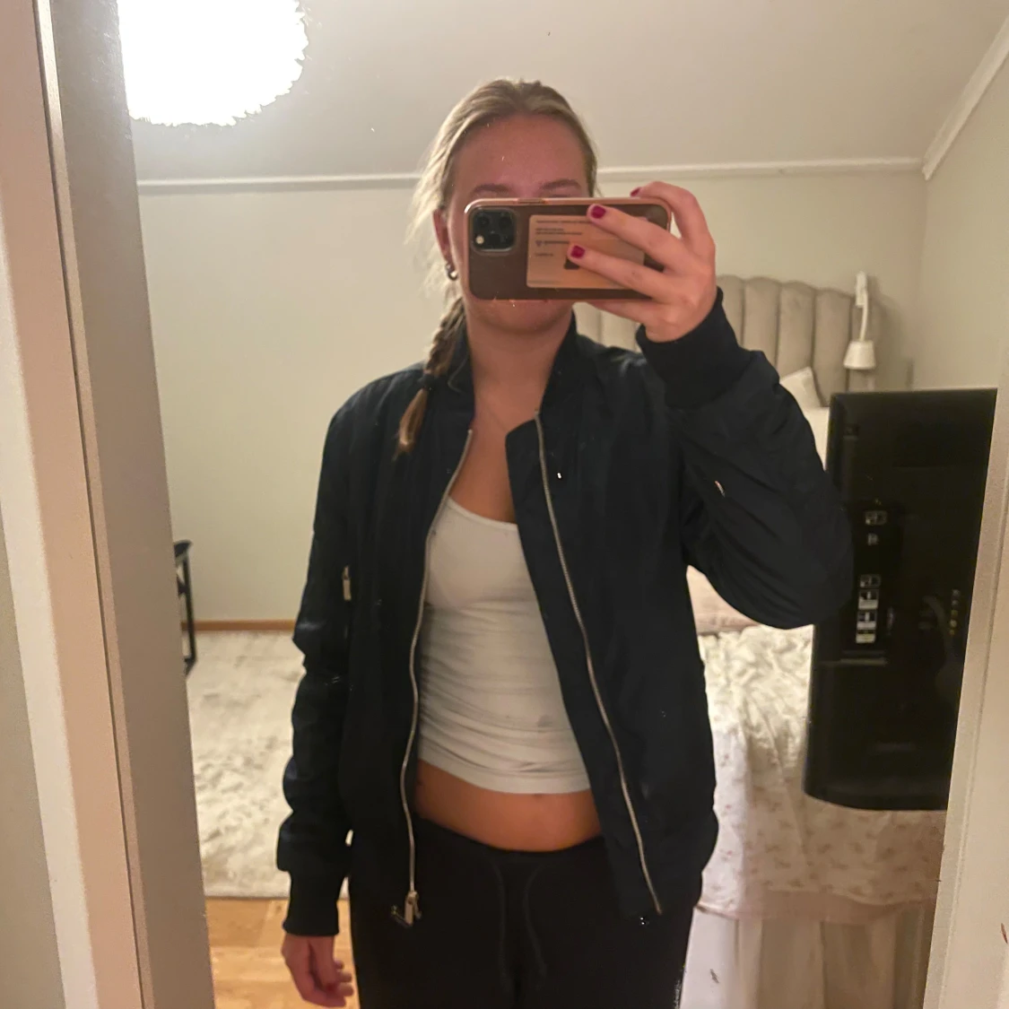 Mörkblå bomberjacka - 90