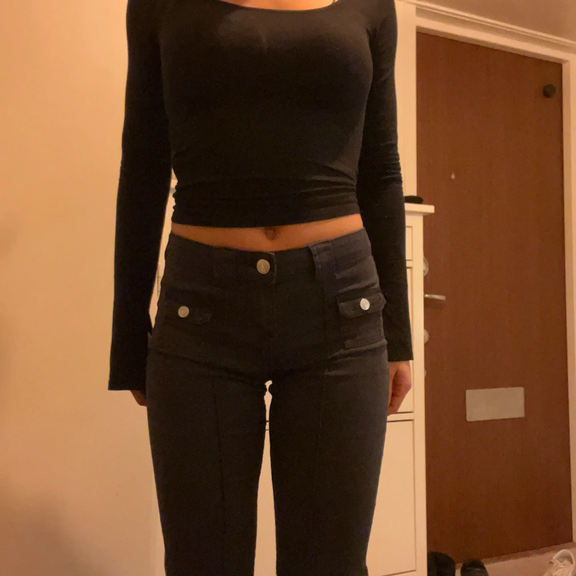 Svarta bootcut byxor