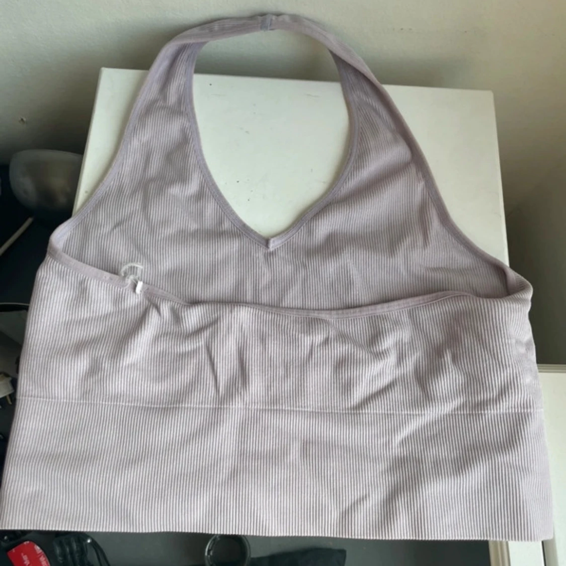 Ljus lila ribbade shorts och topp - 91