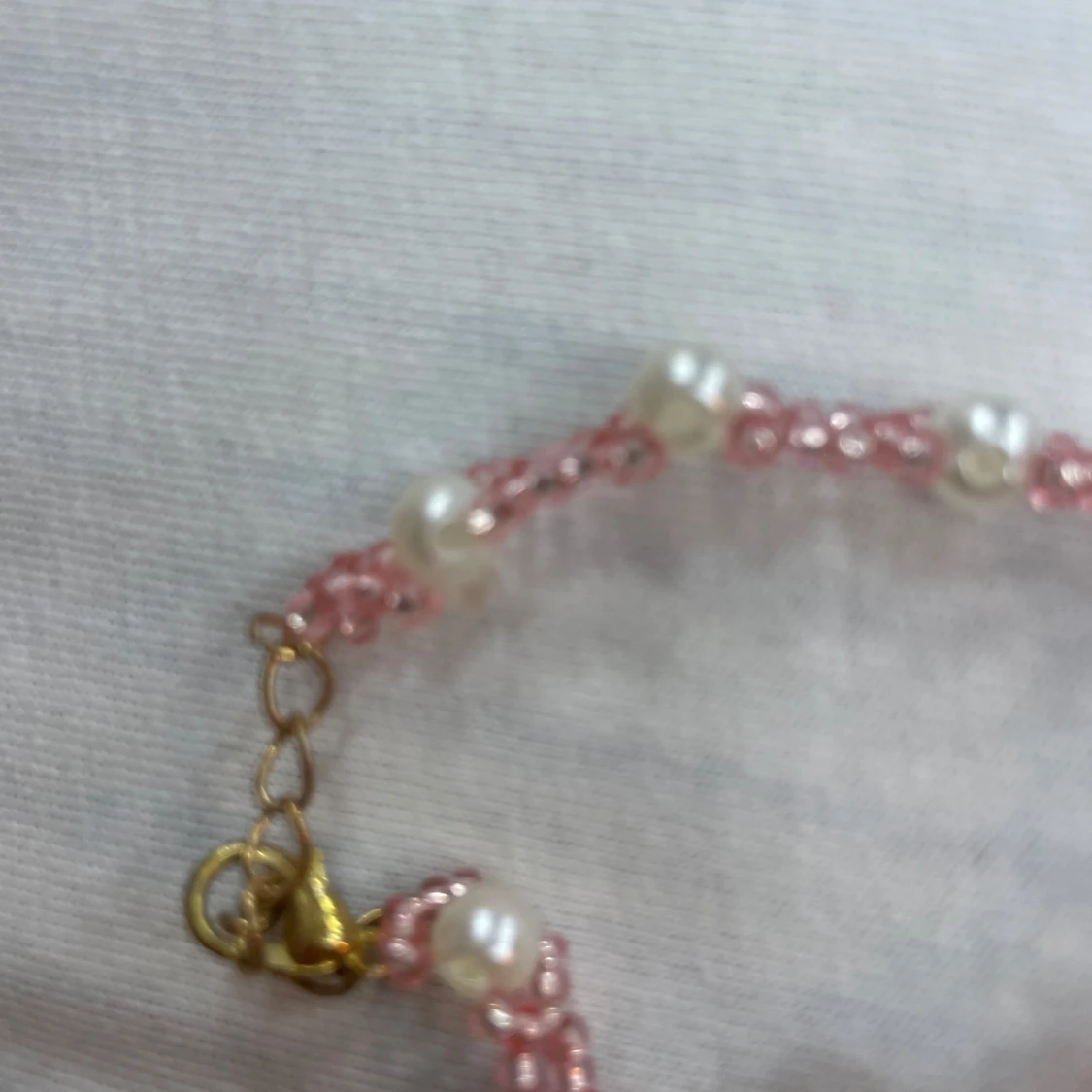 Rosa armband med pärlor - 90