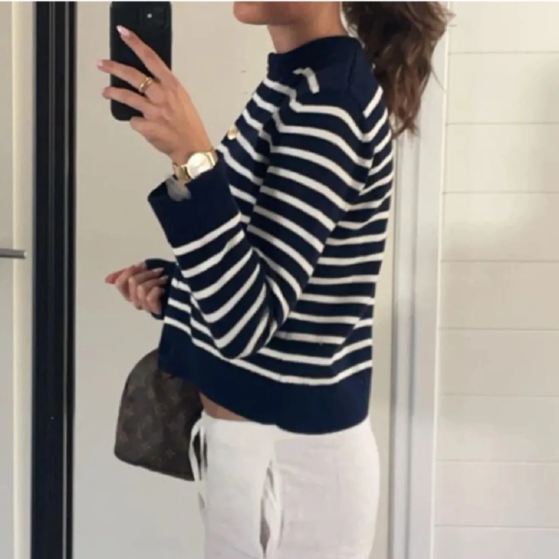 Randig kofta med guldknappar - 92