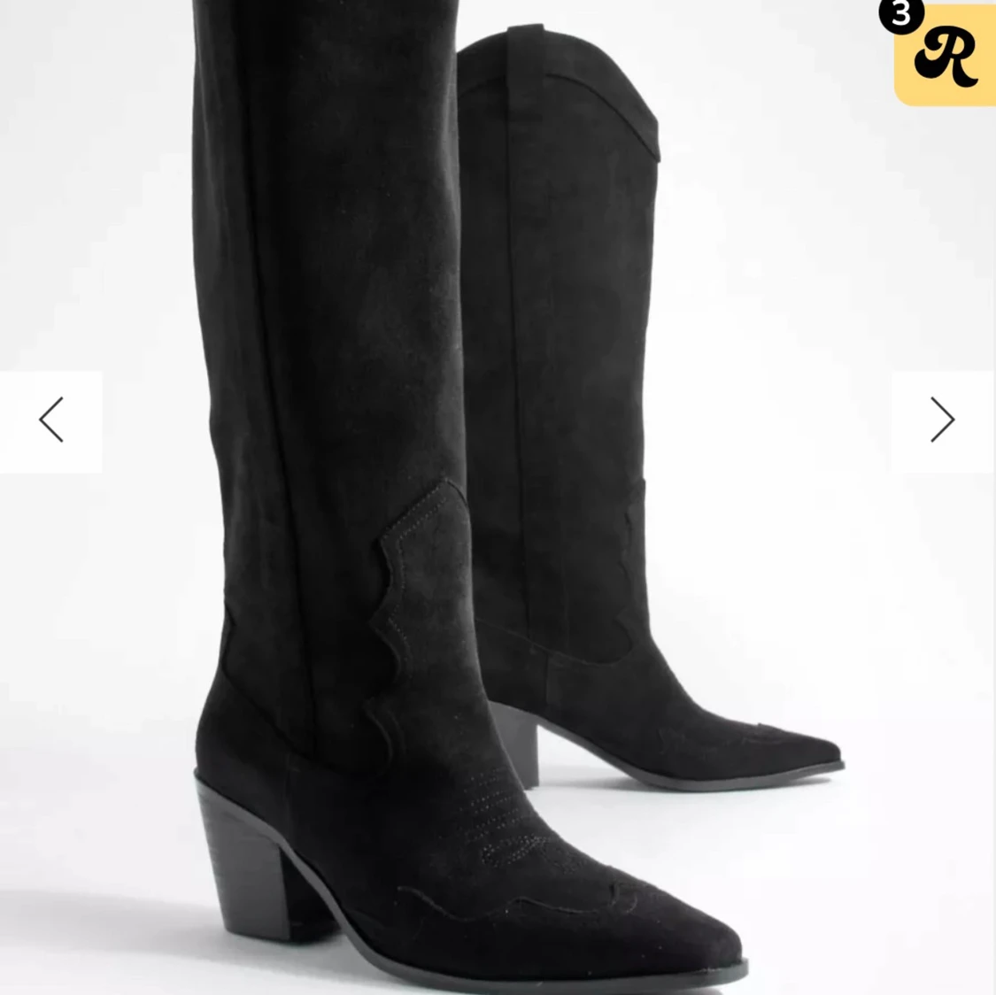 Svarta cowboy boots i mocka - 90