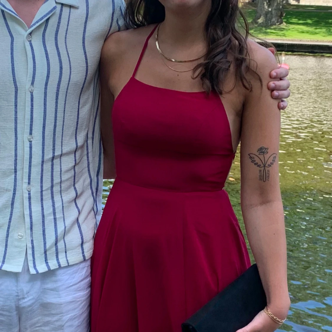 Vinröd långklänning - 92