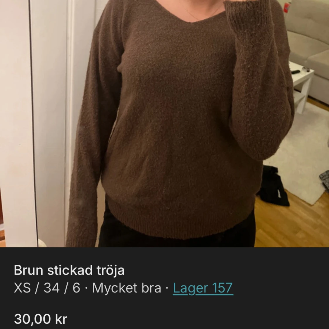 Brun stickad tröja från Lager 157