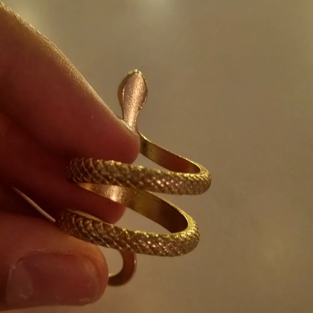 En orm ring från H&M och ett par öronhängen från H&M också🫶🏼Första ringen för 30kr och öronhängena för 40kr❤️ frakten för 15kr. Accessoarer.