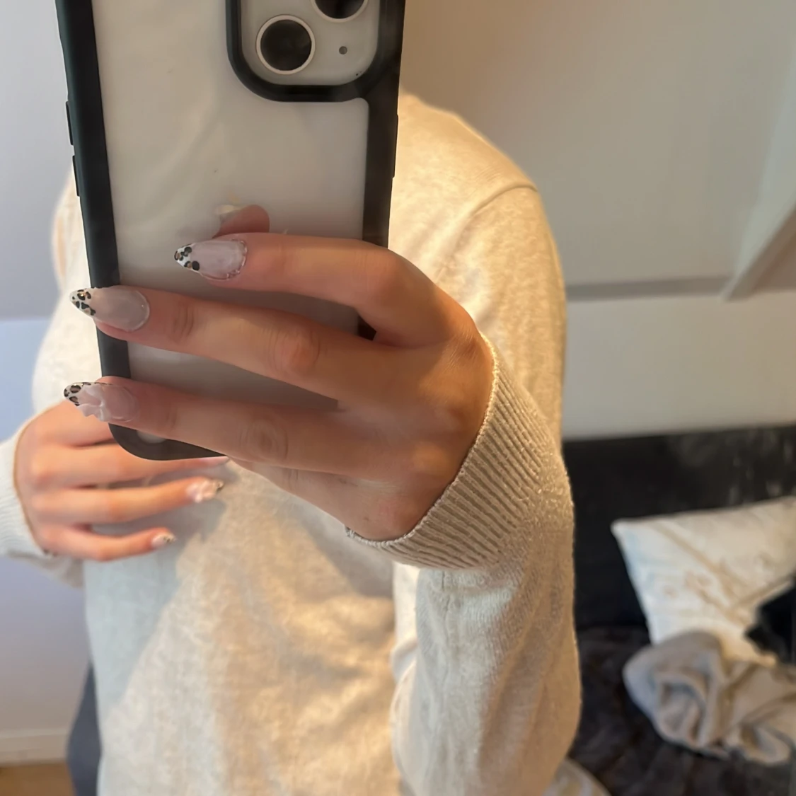 Beige långärmad tröja - 90