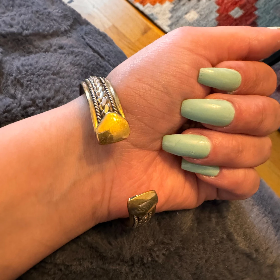 Vintage armband i silver och guld