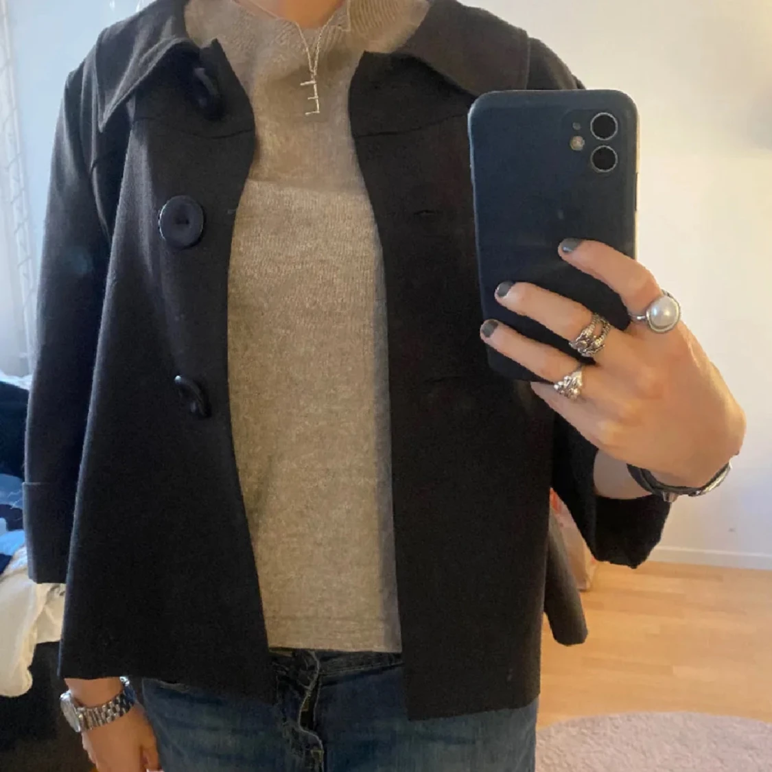 trekvartsärmad kappa - 90