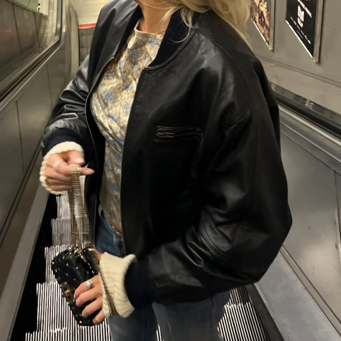 Vintage skinnjacka - 90