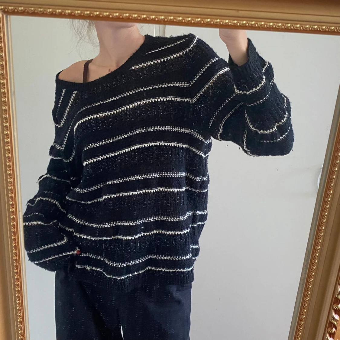 Stickad randig tröja - 91
