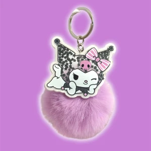 Kuromi nyckelring - Fluffig nyckelring, 11cm stor 