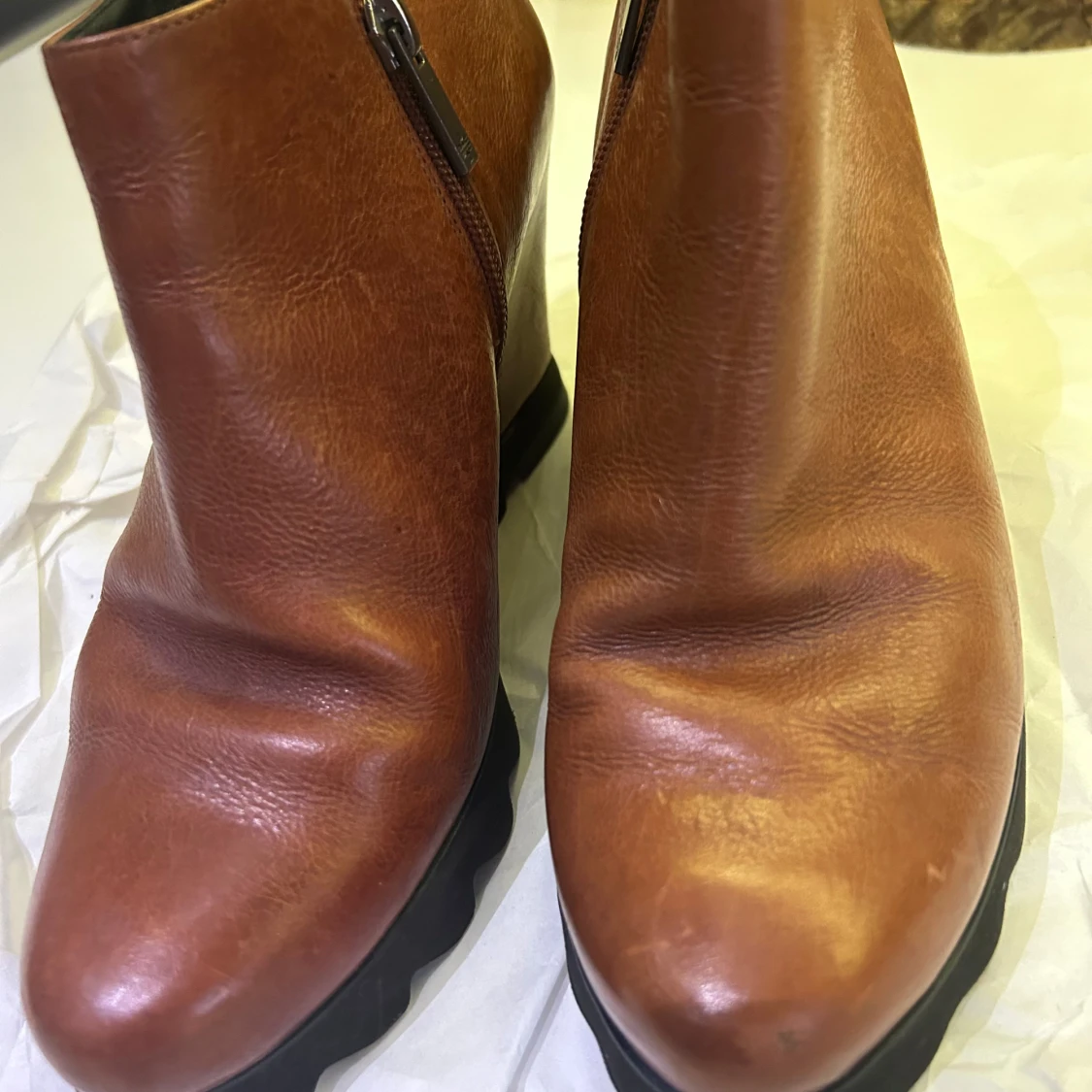 Bruna skinnboots med dragkedja - 91