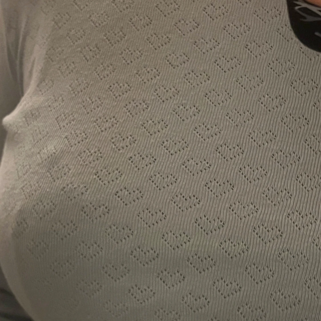 Ljusblå långärmad topp med hjärtmönster - 90