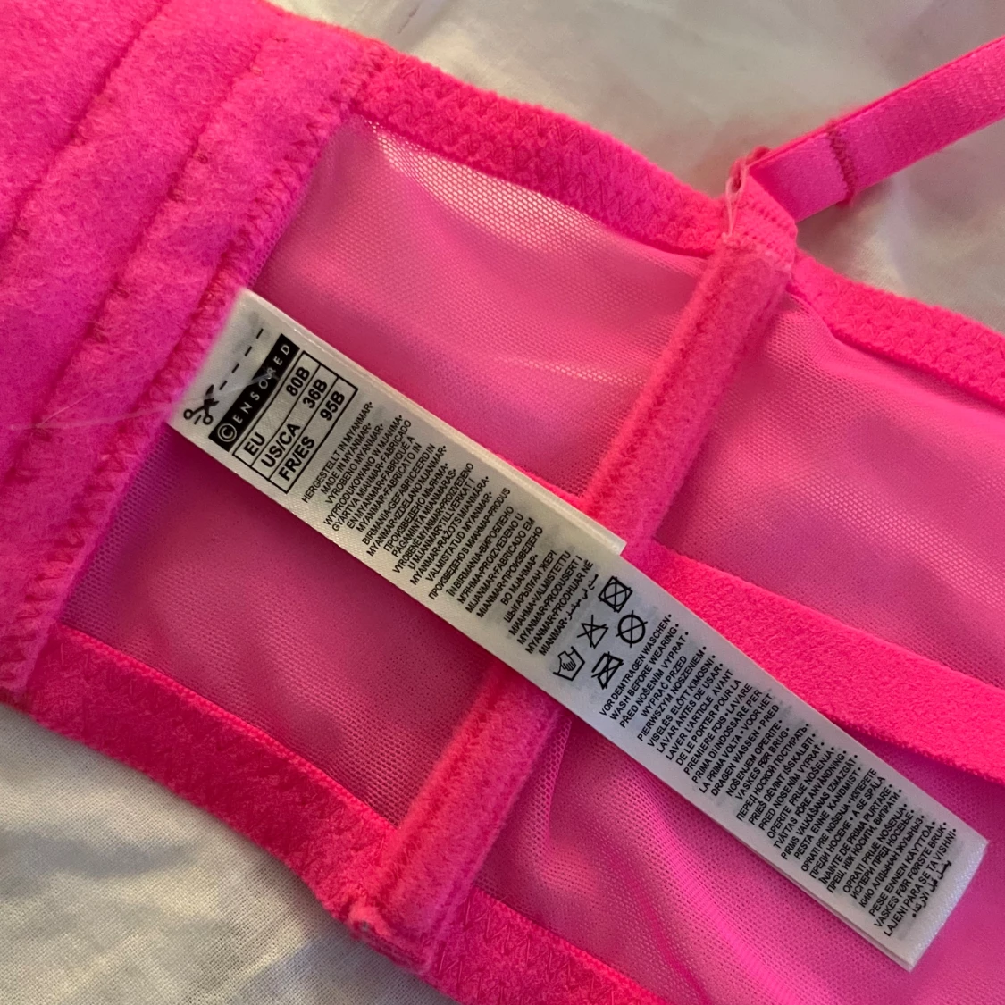 skrikrosa spets bh med lätt push up - 92