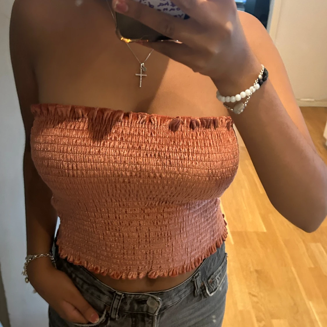 Rostfärgad tubtopp - 90