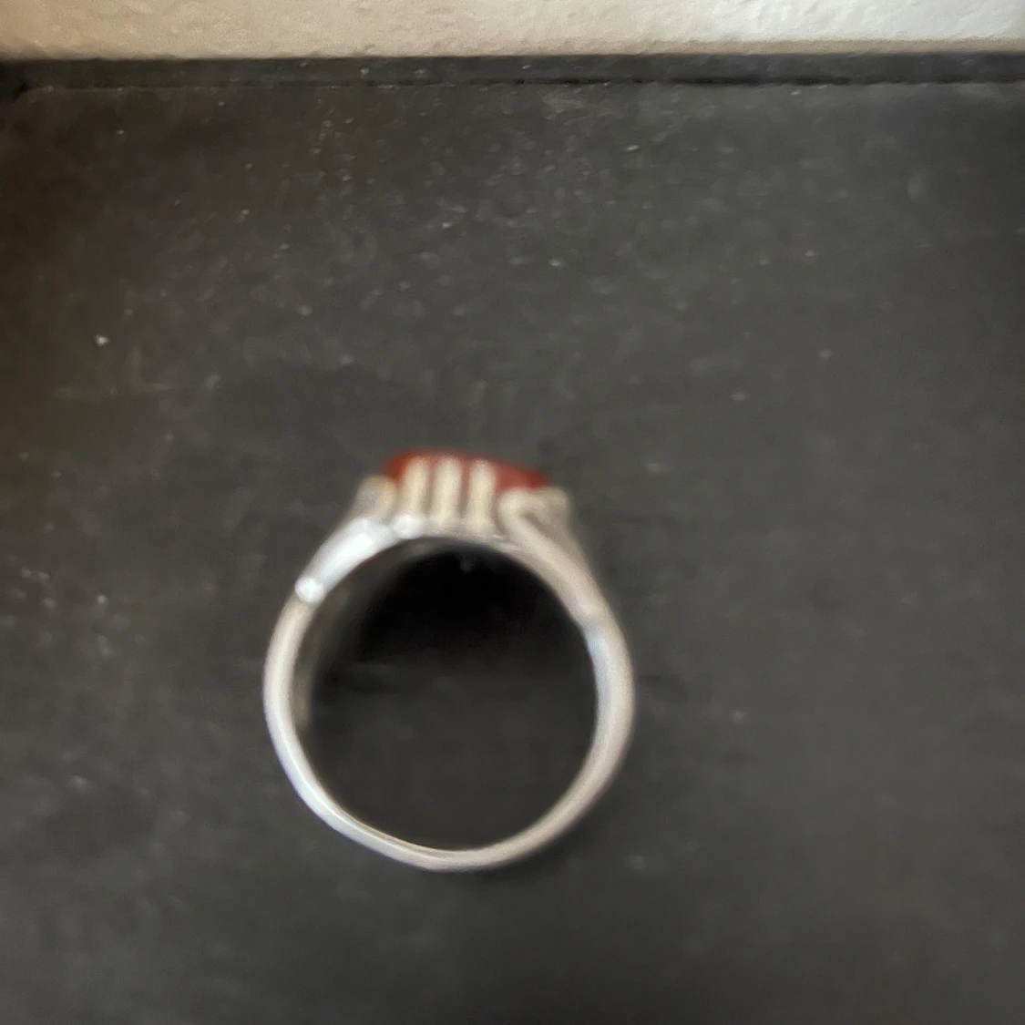 Vintage Natural agate Stone  Mens Ring 925 Sterling Silver - 91