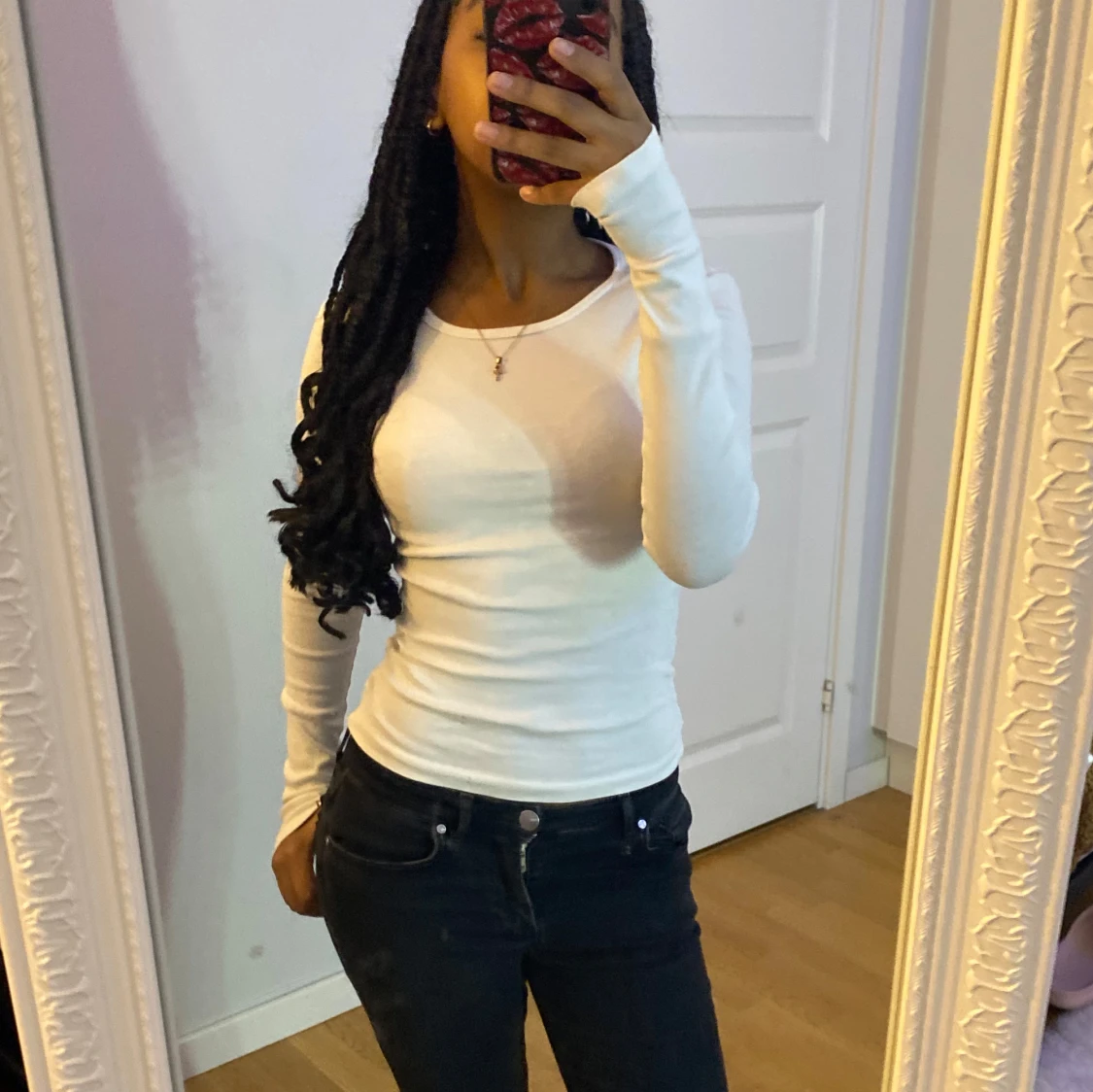 Vit/Svart långärmad topp - 92