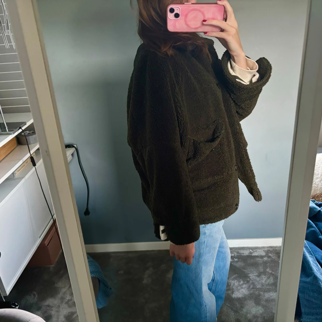 Olivgrön teddyjacka från Zara - 92