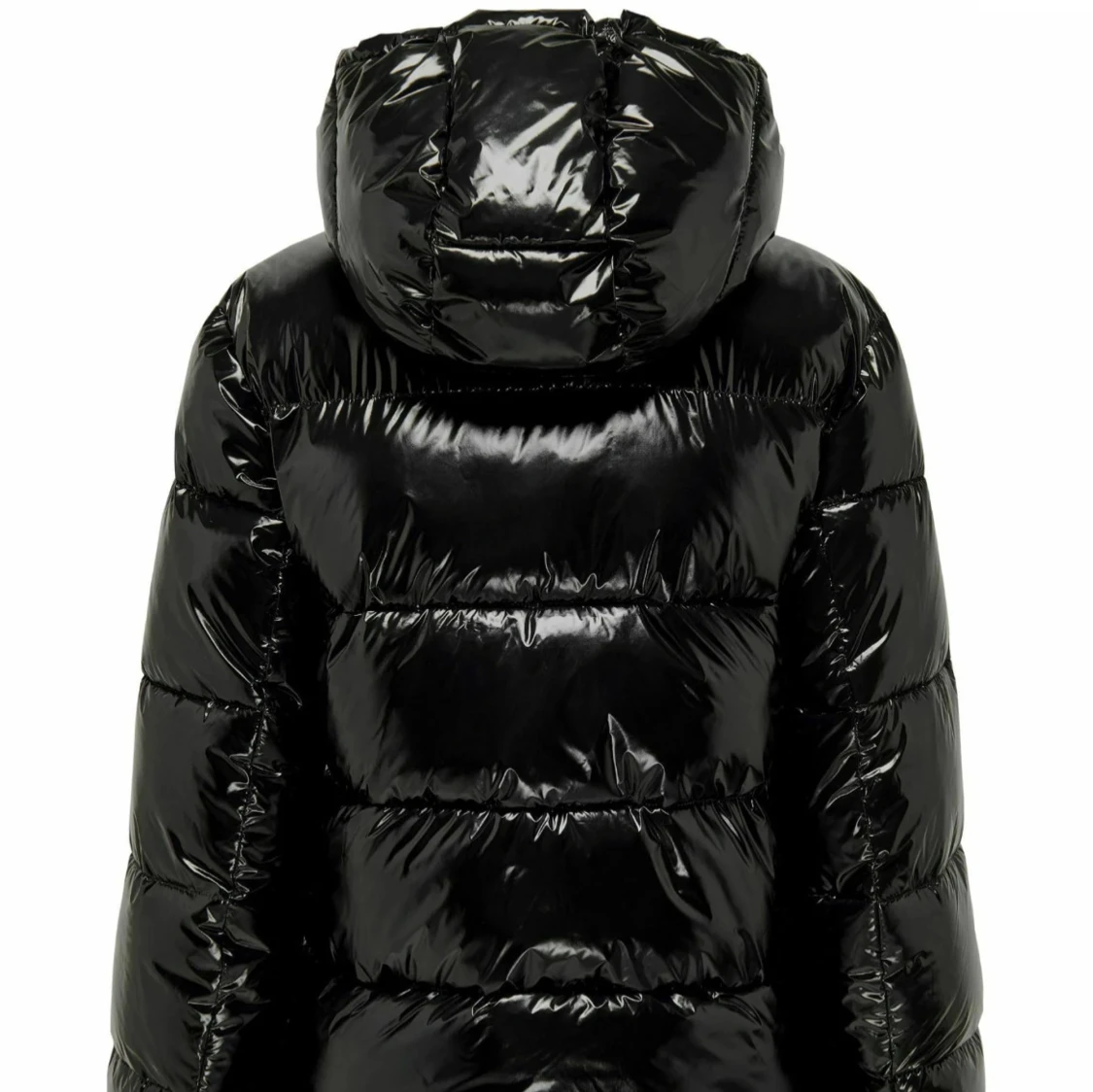 Svart glansig pufferjacka - 91