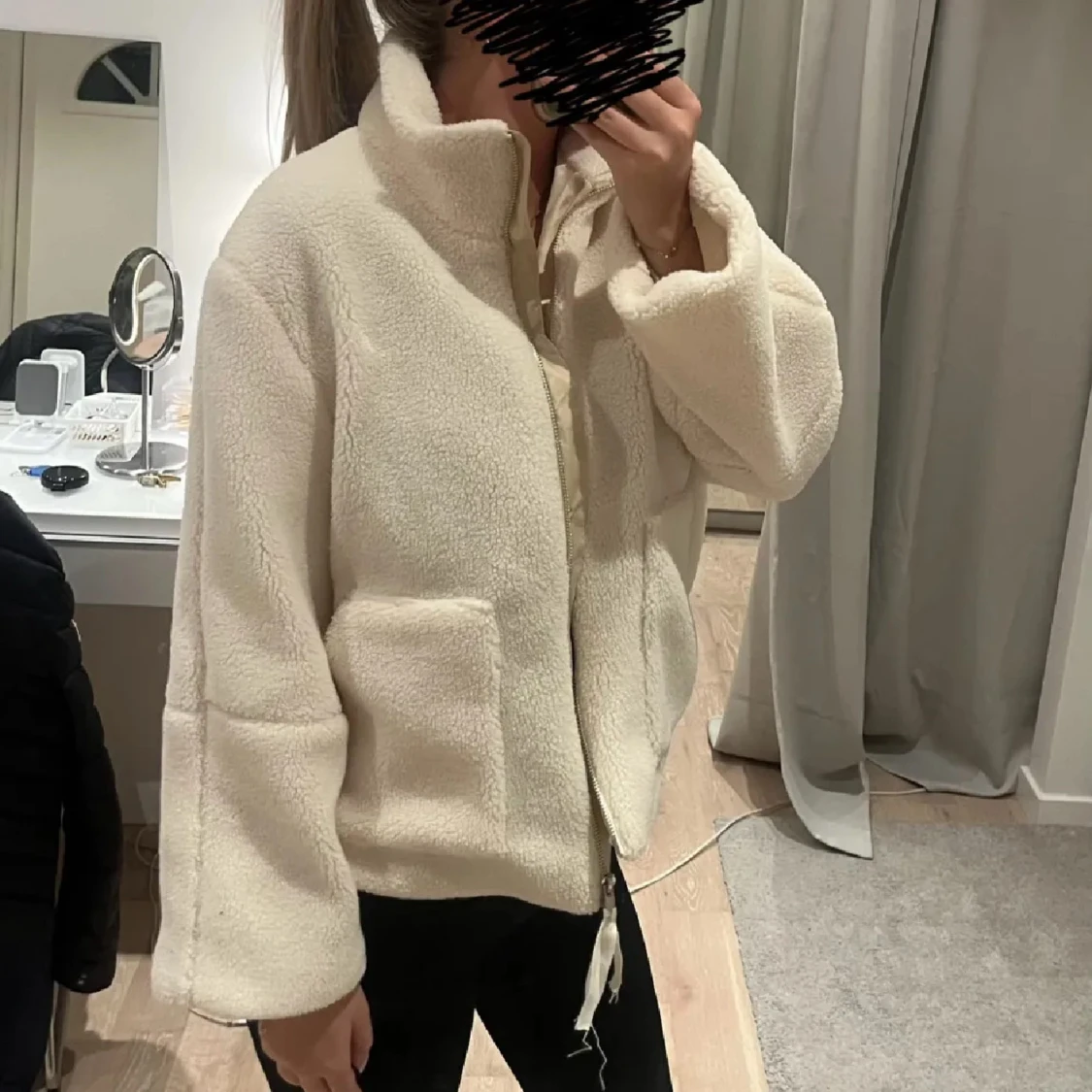 Vit Teddy jacka  - 92