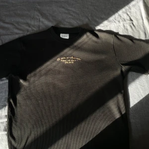 Svart Woodbird t-shirt - Svart t-shirt från Woodbird! Ribbat material! Oversized sitter väldigt avslappnat o skönt på kroppen! Nästan aldrig använd så skicket är väldigt bra! (Nypris 550!!!)