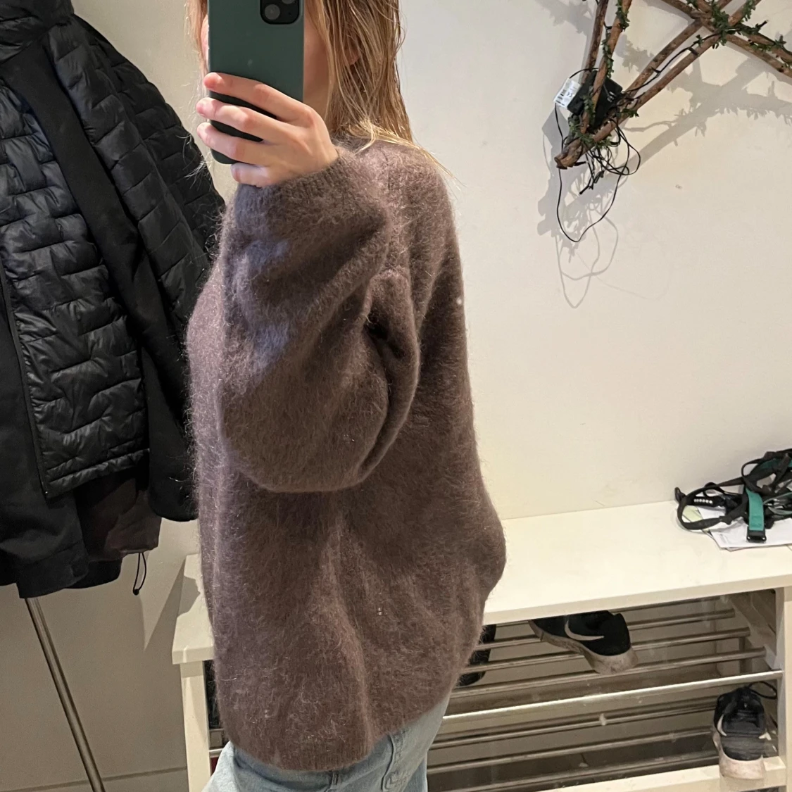 Stickad tröja mohair-mix  - 2