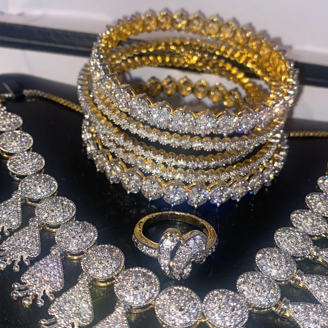 Glittrande smyckeset i guld och silver - 3