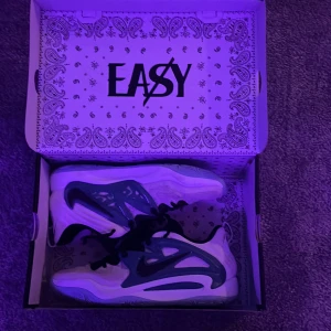 Kevin Durant 15 basketskor Nike - Snygga Nike basketskor gjorda med basketstjärnan Kevin Durant. Säljer för dem är för små och jag kör endast fotboll. Skorna är vita svarta och en snygg blåturkos nyans. Har används endast 3 gånger