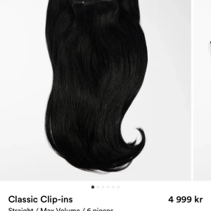 Classic Clip-ins - Säljer Classic Clip-ins med max volym. Setet innehåller 6 delar och har en rak stil i en elegant svart färg. Perfekt för att snabbt och enkelt få längre och fylligare hår.helt ny oöppnad original pris 5000