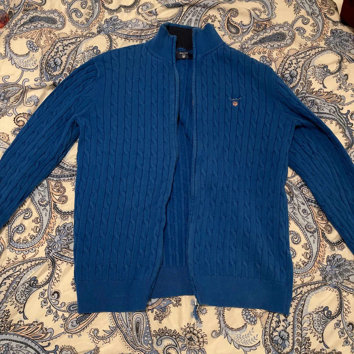 Blå stickad tröja med dragkedja från GANT - 91